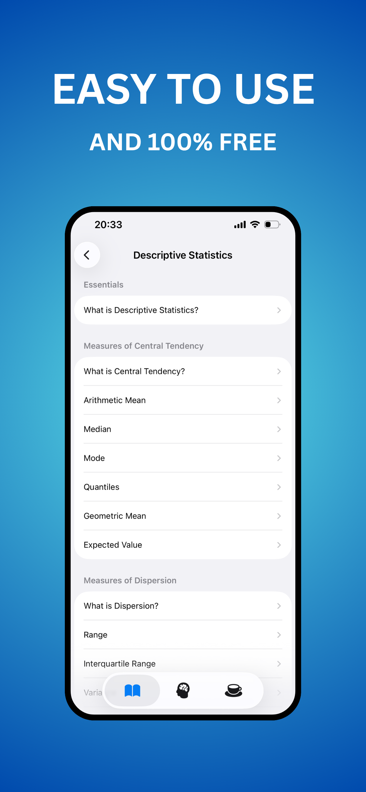 Stats Buddy topic list