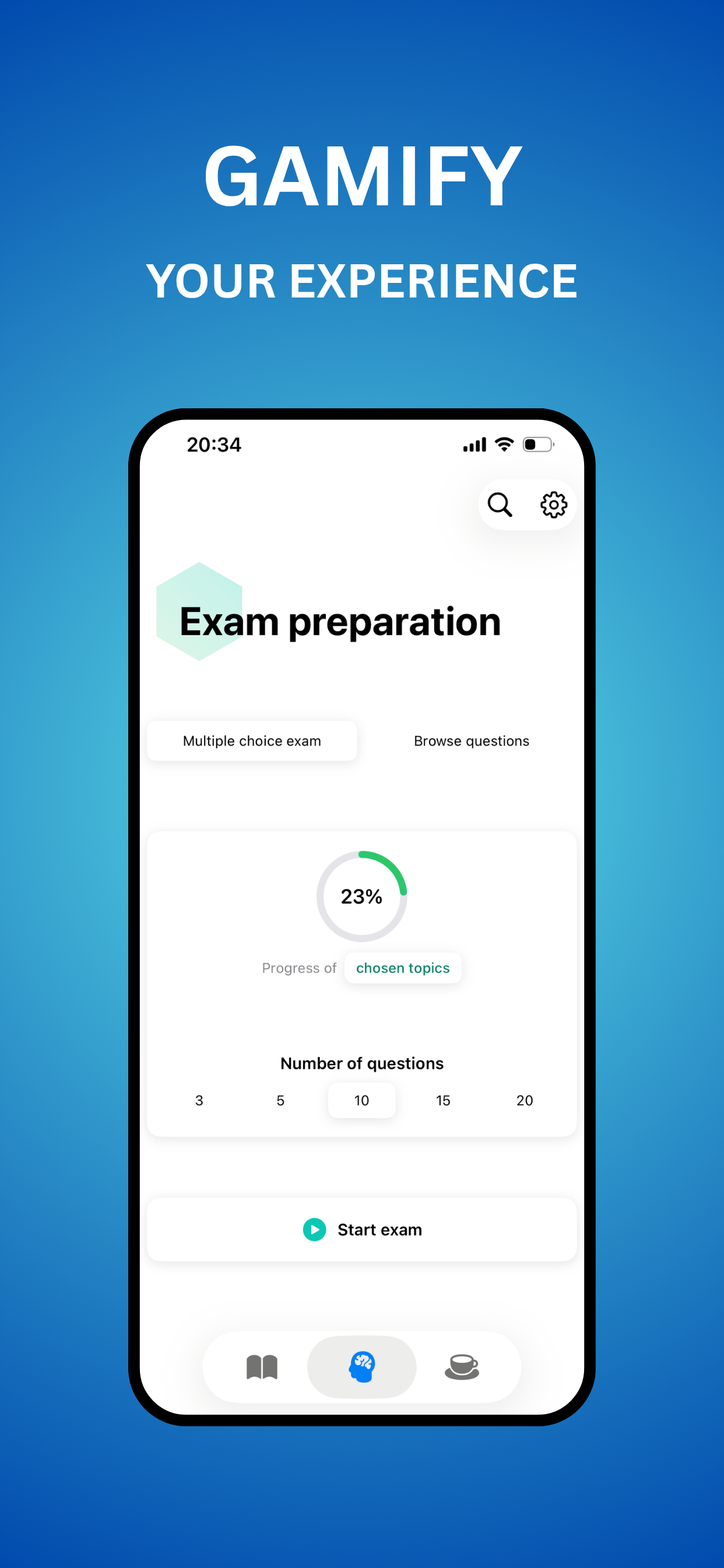 Stats Buddy exam preparation screen